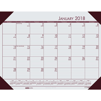 House of Doolittle Recycled EcoTones Mountain Gray Monthly Desk Pad Calendar, 22 x 17, 2020