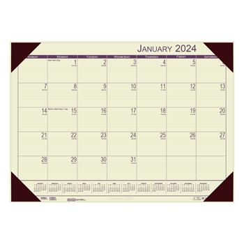 House of Doolittle Recycled EcoTones Desert Tan Monthly Desk Pad Calendar, 22 in x 17 in, 2024