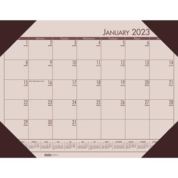 House of Doolittle Recycled EcoTones Sunrise Rose Monthly Desk Pad Calendar, 22&quot; x 17&quot;, 2023