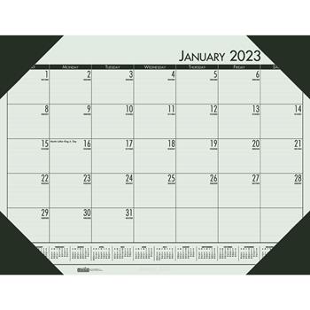 House of Doolittle Recycled EcoTones Woodland Green Monthly Desk Pad Calendar, 22&quot; x 17&quot;, 2023