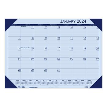 House of Doolittle Recycled EcoTones Sunset Orchid Monthly Desk Pad Calendar, 22 in x 17 in, 2024