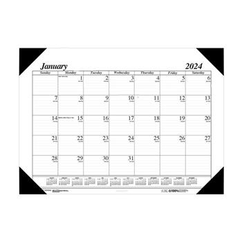 House of Doolittle Recycled One-Color Refillable Monthly Desk Pad Calendar, 22 in x 17 in, 2024