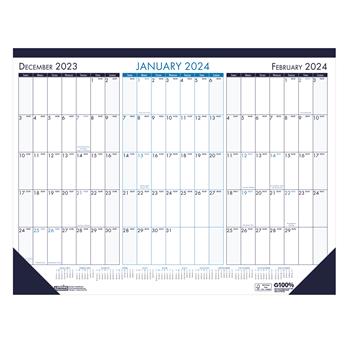 House of Doolittle Three Month Desk Pad Calendar, 22 x 17, 2024