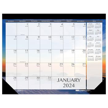 House of Doolittle Earthscapes Seascapes Desk Pad Calendar, 18-1/2 in x 13 in, 2024