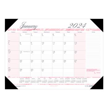 House of Doolittle Recycled Breast Cancer Awareness Monthly Desk Pad Calendar, 18-1/2 in x 13 in, 2024