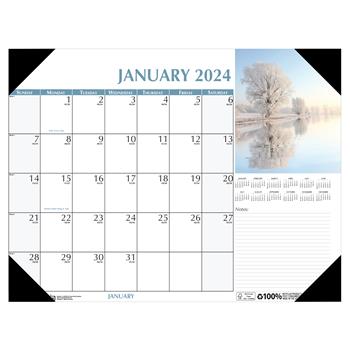 House of Doolittle Desk Pad Calendar, 12 Month, 18-1/2&quot; x 13&quot;, Earthscapes Scenic, Jan 2024 - Dec 2024