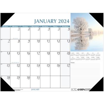 House of Doolittle Desk Pad Calendar, 12 Month, 22&quot; x 17&quot;, Earthscapes Scenic, Jan 2024 - Dec 2024