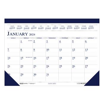 House of Doolittle Recycled Two-Color Monthly Desk Pad Calendar, 18-1/2 in x 13 in, 2024