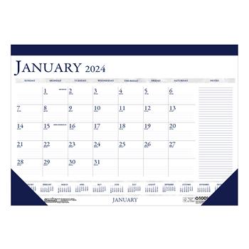 House of Doolittle Recycled Two-Color Monthly Desk Calendar with Large Notes Section, 12 Month, 18-1/2&quot; x 13&quot;, Jan 2024 - Dec 2024