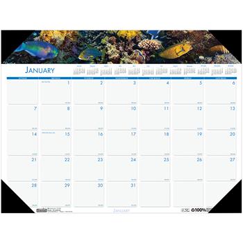 House of Doolittle Recycled Sea Life Photographic Monthly Desk Pad Calendar, 18-1/2 in x 13 in, 2024
