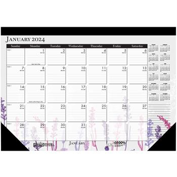 House of Doolittle 100% Recycled Contempo Desk Pad Calendar, 18 1/2&quot; x 13&quot;, Wild Flowers, 2022