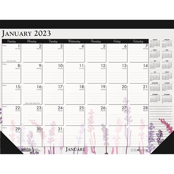 House of Doolittle 100% Recycled Contempo Desk Pad Calendar, 18 1/2&quot; x 13&quot;, Wild Flowers, 2023