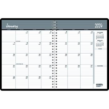 House of Doolittle Recycled 24 month Ruled Monthly Planner, 8-1/2 in x 11 in, Black, 2024-2026