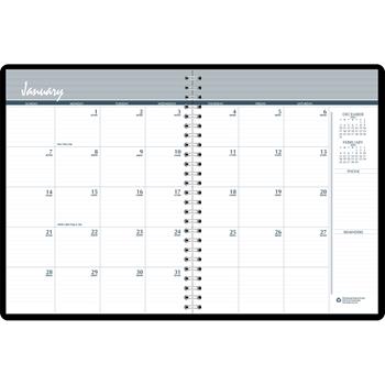 House of Doolittle Two-Year Monthly Hard Cover Planner, 8-1/2 x 11, Black, 2024
