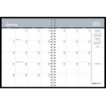 House of Doolittle 100% Recycled Monthly 5-Year/62 Months Planner, 11 x 8.5, Black, 2024