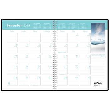 House of Doolittle Recycled Earthscapes Full-Color Monthly Planner, 8-1/2 in x 11 in, Black, 2021-2022