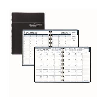 House of Doolittle Recycled Wirebound Weekly/Monthly Planner, 8 1/2&quot; x 11&quot;, Black Leatherette, 2023