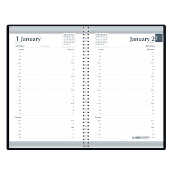 House of Doolittle Daily Appointment Book, 15-Minute Appointments, 5 in x 8 in, Black, 2024