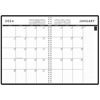 House of Doolittle Recycled 24/7 Daily Appointment Book/Monthly Planner, 7 in x 10 in, Black, 2024