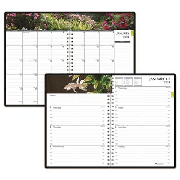 House of Doolittle Recycled Gardens of the World Weekly/Monthly Planner, 7&quot; x 10&quot;, Black, 2022