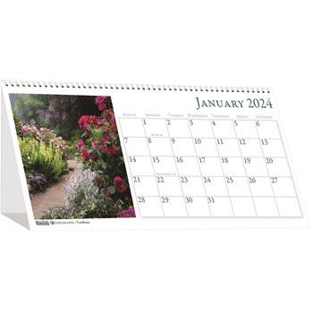 House of Doolittle Recycled Garden Photos Desk Tent Monthly Calendar, 8-1/2 in x 4-1/2 in, 2024