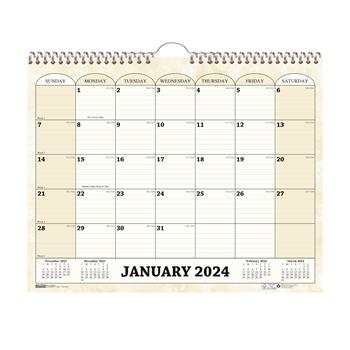 House of Doolittle Recycled Monthly Horizontal Wall Calendar, 14-7/8 in x 12 in, 2024