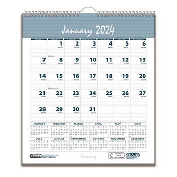 House of Doolittle Wirebound Monthly Wall Calendar, 12 Month, 6&quot; x 7&quot;, Bar Harbor , Jan 2024 - Dec 2024
