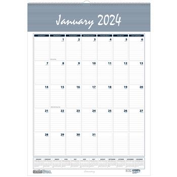 House of Doolittle Recycled Bar Harbor Wirebound Monthly Wall Calendar, 15-1/2 in x 22 in, 2024