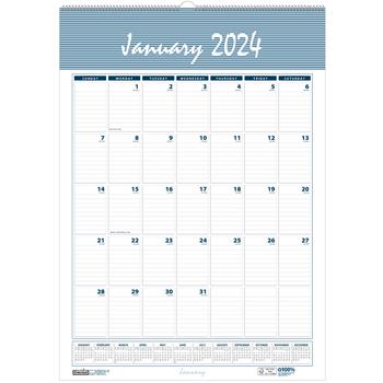House of Doolittle Recycled Wirebound Monthly Wall Calendar, 12 Month, 22&quot; x 31-1/4&quot;, Bar Harbor, Jan 2024 - Dec 2024