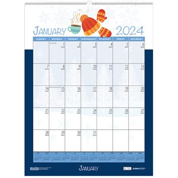 House of Doolittle 100% Recycled Wall Calendar, 12 Month, 12&quot; x 16-1/2&quot;, Seasonal, Jan 2024 - Dec 2024