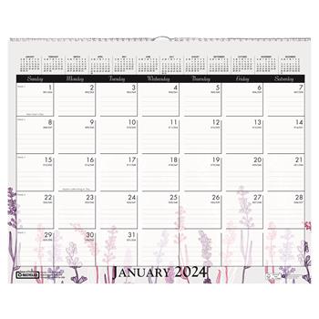 House of Doolittle 100% Recycled Wall Calendar, 12 Month, 15&quot; x 12&quot;, Wild Flowers, Jan 2024 - Dec 2024