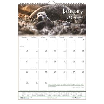 House of Doolittle Recycled Wildlife Scenes Monthly Wall Calendar, 12 in x 12 in, 2024