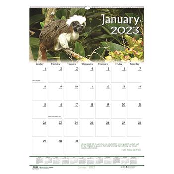 House of Doolittle Recycled Wildlife Scenes Monthly Wall Calendar, 12&quot; x 16 1/2&quot;, 2023
