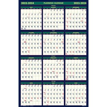 House of Doolittle 4 Seasons Reversible Business/Academic Wall Calendar, 24 x 37, 2023-2024