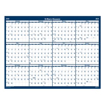 House of Doolittle Recycled Poster Style Reversible/Erasable Yearly Wall Calendar, 18 in x 24 in, 2024