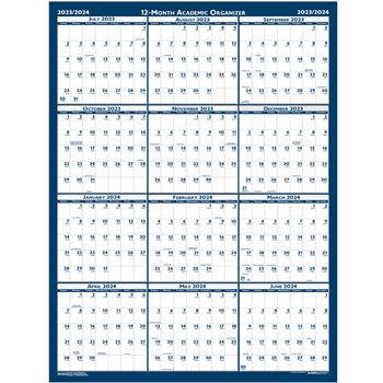 House of Doolittle Poster Style Reversible/Erasable Yearly Academic Calendar, 18 x 24, 2023-2024