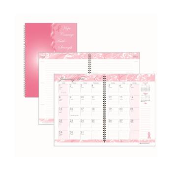 House of Doolittle Recycled Breast Cancer Awareness Monthly Planner/Journal, 7&quot; x 10&quot;, Pink, 2023