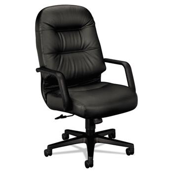 HON 2090 Pillow-Soft Series Executive Leather High-Back Swivel/Tilt Chair, Black