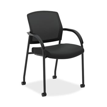HON Lota Stacking Multi-Purpose Side Chair, Fixed Loop Arms, Black