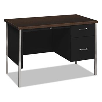 HON 34000 Series Right Pedestal Desk, 45 1/4w x 24d x 29 1/2h, Mocha/Black