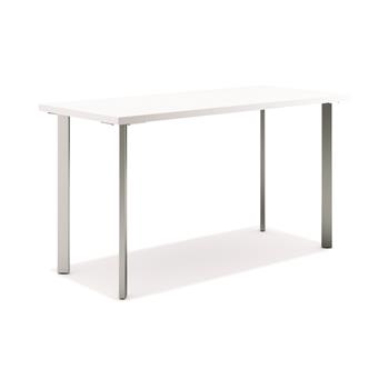 HON Coze Table Desk, 42&quot;W x 24&quot;D, Designer White Laminate, Silver Leg Finish