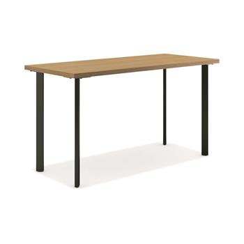 HON Coze Table Desk, 42&quot;W x 24&quot;D, Natural Recon Laminate, Black Leg Finish