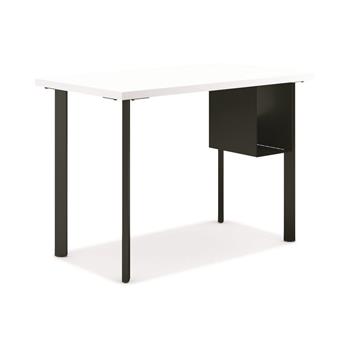 HON Coze Table Desk, U-Storage, 42&quot;W x 24&quot;D, Designer White Laminate, Black Leg Finish