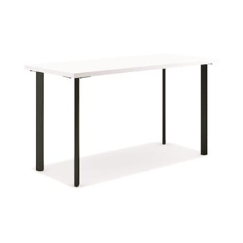 HON Coze Table Desk, 48&quot;W x 24&quot;D, Designer White Laminate, Black Leg Finish