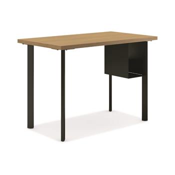 HON Coze Table Desk, U-Storage, 48&quot;W x 24&quot;D, Natural Recon Laminate, Black Leg Finish