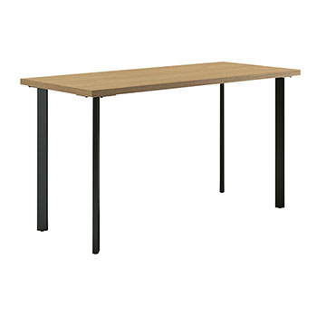 HON Coze Table Desk, 54&quot;W x 24&quot;D, Natural Recon Laminate, Black Leg Finish