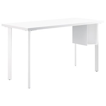 HON Coze Table Desk, U-Storage, 54&quot;W x 24&quot;D, Designer White Laminate, Designer White Leg Finish