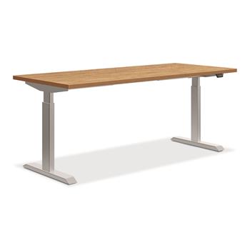 HON Coze Worksurface, Height Adjustable Base, 54&quot;W x 24&quot;D, Natural Recon