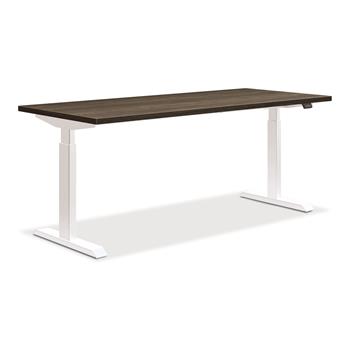 HON Coze Worksurface, Height Adjustable Base, 54&quot;W x 24&quot;D, Florence Walnut