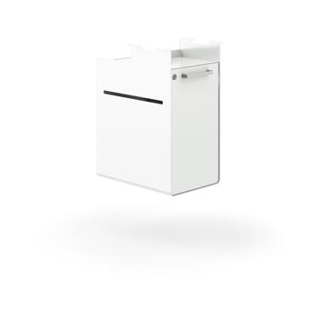 HON Fuse Undermount Storage Cubby, Right-Handed, Lockable Door, 19-4/5 in H x 10 in W x 15-1/2 in D, Designer White Finish